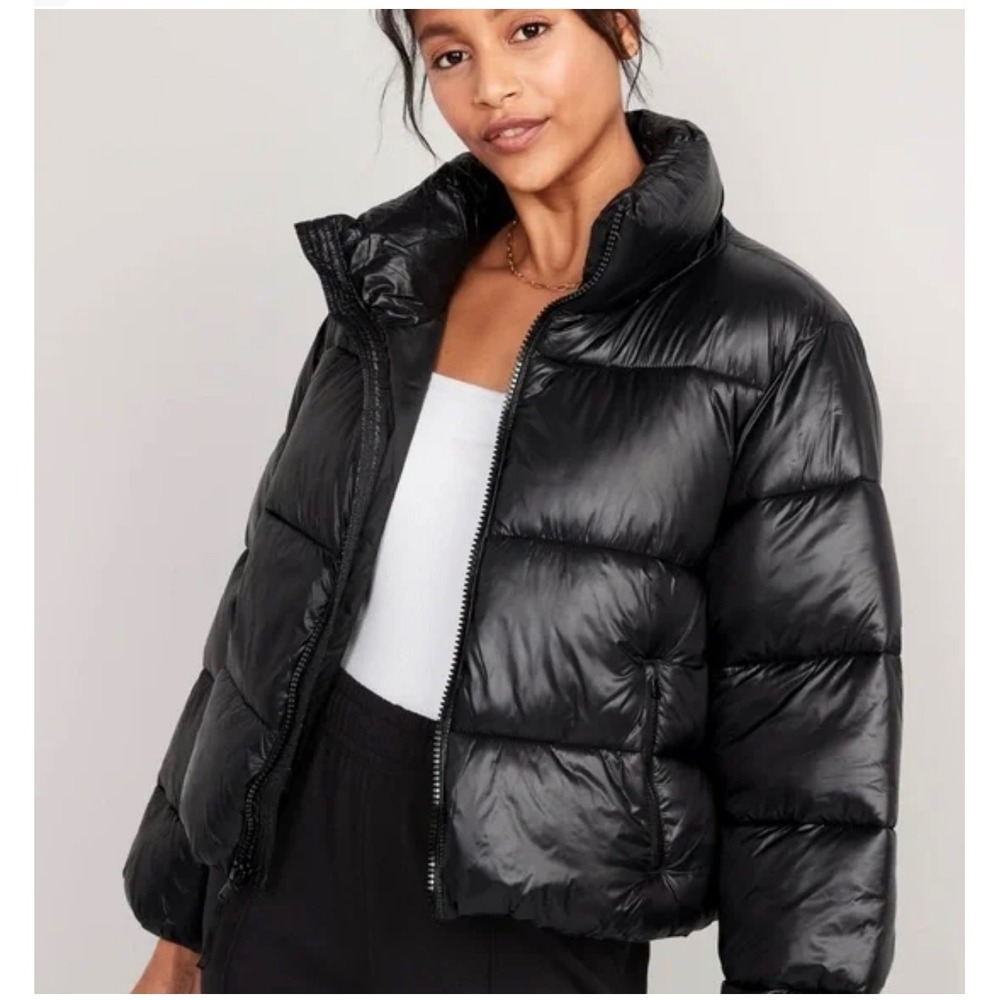 Old Navy Black Puffer Coat Size XL Women's Jacket Winter PERFECT 🖤🖤🖤